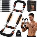 Twister Arm Trainer with 6 Removable Springs, 30-130 LB Adjustable Power Twister Bar, Chest Workout Equipment & Arm Exerciser for Men Women, Portable Upper Body Strength Training for Home Gym