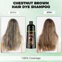 KAISASA Hair Dye Shampoo 3 in 1Argan Herbal Hair Color Shampoo Covers Gray Hair for Women and Men (16.9 fl.oz Chestnut Brown)