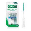 GUM Soft-Picks Original, Easy to Use Dental Picks for Teeth Cleaning and Gum Health, Disposable Interdental Brushes with Convenient Carry Case, Dentist Recommended Dental Picks, 50ct