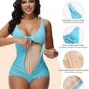 SHAPSHE Tummy Control Swimsuits Women V Neck One Piece Bathing Suit Ruched Push Up Slimming Swimwear Built-in Bra Shapewear Swimsuits Blue, size XL