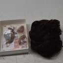 6pcs Set 70s 80s Disco wig with Mustache Glasses Artificial Wolf Necklace Gold Chain Short Curly Synthetic Hair Afro Mens Wig for 60s Hippies Costume Cosplay Halloween Party (Reddish Brown)