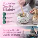 Matcha Whisk Set with Stars - 6 Piece Ceramic Matcha Set with a Bowl, Whisk, Stand, Spoon and Sifter - Designed in the UK - Gift Set