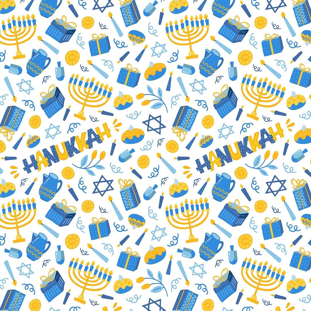 6 x The Dreidel Company Hanukkah theme Gift Wrap Design, Chanukah Gift Wrap 28" X 20" inch Sheet Chanukah Wrapping Paper (Single (2 Sheets))