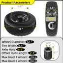 12'' Flat Free Tires Rubber Replacement Solid Tire, 2.1" Offset Hub Wheel Assemblies for Garden Cart Wheelbarrow, 3.5" Wide Polyurethane Tires with 5/8 Inch Axle Bore Hole (410/350-6)