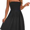 Elescat Summer Dresses for Women 2026 Strapless Casual Beach Cover Ups Tube Top Sundress (Small)