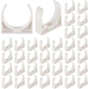 Chunful 50 Pack 2 Inch Pipe Clamps PVC Clips Pex Pipe Support Hangers Plastic U-shaped Tubing Clamps for Tubing Hose Hanger Support, White