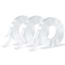 3 Rolls Double Sided Tape, Nano Tape, Transparent Adhesive Tape, Traceless Adhesive Tape, Removable, Washable, Reusable, Suitable for Carpets, Photo Walls, 9.85 Feet Per Roll