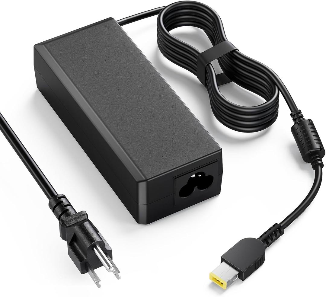 VUOHOEG 65W Laptop Charger Compatibility with Lenovo ThinkPad T440 T450 T460 T470 X240 X250 X260 X270 E550 E560 L440 L450 E440 E450 Yoga 260 Yellow Square Tip AC Power Adapter
