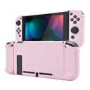 eXtremeRate PlayVital Back Cover for Nintendo Switch Console, NS Joycon Handheld Separable Protector Hard Shell, Dockable Protective Case for Nintendo Switch - Cherry Blossoms Pink
