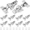 10 Pack 1/2'' Overlay Face Frame Soft Close Hidden Cabinet Hinges, 105 Degree 3D Adjustable Clip On Plate Concealed Kitchen Cupboard Door Hinges with Screws