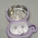 Dog Bowls, Cat Food and Water Bowl Set with Water Dispenser and Stainless Steel Bowl for Cats and Small Dogs - Purple