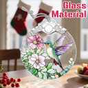 Stained Glass Ornament, Christmas Ornament, Hanging Ornaments for Home Decor & Christmas Tree Ornaments Exquisite Holiday Decor, Perfect Hummingbird Gifts, Xmas Gifts & Holiday Present - Hummingbird