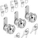Bates- Cabinet Locks with Keys, 5/8" Long, 3 Pack, Cam Locks for Cabinets Keyed Alike, File Cabinet Lock with Key