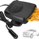 Car Heater 12V Dual Heat & Cool, 150W Portable Car Heater Fan with 360 Rotatable Base, Quick Defrosting & Demisting for Windshield, Universal for Truck/SUV/Car (Cigarette Lighter Plug)