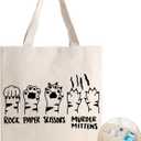 2 x Dachshund Dog Mom Library Book Bag Gifts for Women, Christmas Dog Lover Funny Weiner Boston Terrier Themed Tote