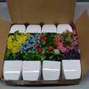 LELEE Artificial Plants Mini Fake Potted Plants, 8 pcs Colorful Eucalyptus Potted Faux Decorative Grass Plant with Flower for Bathroom Home Kitchen Office Dining Centerpiece Table Decorations