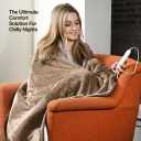 Medical king Heated Blanket, Machine Washable Extremely Soft & Comfortable Electric Blanket Throw Fast Heating with Hand Controller 10 Heating Settings & auto Shut-Off (Beige, 50 x 60)