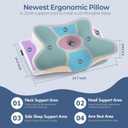 Cervical Neck Pillow for Pain Relief - Ergonomic Side Sleeper Pillow for Neck Support, Cooling Memory Foam Pillows for Sleeping, Contour Pillow Orthopedic Bed Pillow for Back Stomach Sleepers
