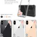 Floral Clear Pretty Phone Case for iPhone Xs/iPhone X 5.8 Inch for Women/Girls,Flower Design Transparent Slim Soft TPU Shockproof Drop Protection Silicone Cover Shell,FL-24
