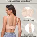 Women Underwire Full Coverage Sexy Lace Everyday See Through Bra No Pad Plus Size Unline Bralette Lingerie (40C, Beige)