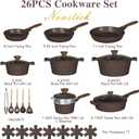 Umite Chef 26PCS Pots and Pans Set Non Stick, Nonstick Cookware Sets, Induction Cook Ware, Includes Steamer & Silicone Utensils, Housewarming Gift, Kitchen Cooking Sets w/Frying pan (PFOS, PFOA Free), 26 Piece