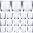 Gerrii 18 Pcs Clear Plastic Tumblers Drinking Cups Reusable Unbreakable Juice Acrylic Glasses Dishwasher Safe Plastic Glasses for Adults Picnic Party Kitchen (12 oz,Classic)
