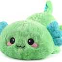 Cuckool Mint Axolotl Stuffed Animals, Microwavable Stuffed Animals Heating Pad for Cramps, Pain Stress Relief, Heatable & Coolable Lavender Scented Plush Toys for Anxiety, Women & Kids Bedtime