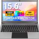 ELECROW 15.6 Inch Portable Monitor with Keyboard, Lapdock 1080P FHD IPS Display with Built-in Battery, USB C External Computer Monitors Compatible with Raspberry Pi, Phone, Mini PC, Mac, Game Console
