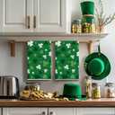 Artoid Mode Green Clover Shamrock St. Patrick's Day Kitchen Towels Dish Towels, 18x26 Inch Farmhouse Holiday Spring Decoration Hand Towels Set of 2