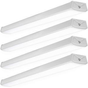 Sunco LED Garage Ceiling Lights Wraparound Fixture 4FT,Linkable Shop Light, 3500 LM, 40W=300W, 5000K Daylight, Hardwired, Surface Mount, Utility Workshop Light ETL 4 Pack