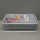 WIBIMEN Ice Cube Tray with Lid and Bin - Round Ice Trays for Freezer with Lid - Ice Cube Trays for Freezer with Ice Container (1"-2PACK Blue)