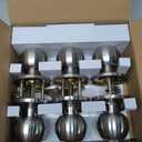 BESTTEN [3 Pack] Door Knob with Lock and Key, Keyed Different Entry Door Knob, for Entrance and Front Door, Satin Nickel