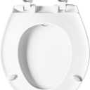 BEMIS 790TDGSL Commercial Heavy Duty Closed Front Toilet Seat with Cover, Industrial No Slam Seat with Secure Installation, Made in USA, Round, White
