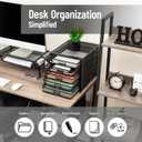 Mind Reader File Storage Drawers, Desk Organizer, Multi-Purpose, Crafts, Office, Metal Mesh, 11"L x 14"W x 11"H, Black, 5 Drawer