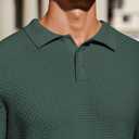 Zaitun Mens Knit Polo Sweater Long Sleeve Lightweight Collared Pullover Casual Sweaters Khaki (Green, XXL)