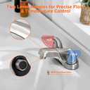 Bathroom Sink Faucets 2/3 Hole,Brushed Nickel Dual Handles 4 inch Plastic Plating Over Bathroom Faucet with Pop-up Drain and 2 Supply Hoses for Apartment Rvs Sink Vanity