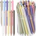 Crtiin 50 Pcs Gel Ink Pens Bulk, 0.5mm Fine Point Black Ink Retractable Pens Smooth Writing Office for Teacher Students Server Nurse Back To School Gift Journaling Note Taking (Pastel Colors)