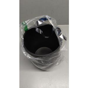 YEW DESIGN Matte Black Round Compact Trash Can Mini, 2 Gallons / 7.5L Garbage Bin, Tiny Wastebasket for Bathrooms, Office, Under Desk, Bedroom, Laundry Room, Kitchen, Kids Room, and Dorm, Black Ground