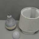 INTELIVE 13" H Small Rechargeable Cordless Ceramic Table Lamp with Remote – RGB, Warm White Light, Timer, Dimmer – Battery Operated Lamp with Linen Shade for Patio, Bedroom, Living Room, Dining Table