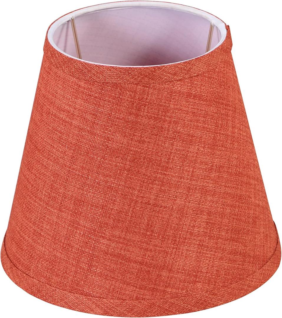 Aspen Creative 56025A, Empire Uno Lamp Shade in Brick Red, 5" Top x 8" Bottom x 7" Slant Height, Slip UNO 33mm