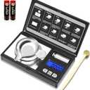 THINKSCALE Milligram Scale, 50g/0.001g Digital Jewelry Scale, Micro Gram Scale for Powder, Medicine, Gold, Gem, Reloading, Mg Scale 6 Units, Tare, Cal Weight Included (Black)