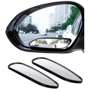WildAuto Blind Spot Mirror, 5" Wide Horizontal Viewing Angle, Side Mirror Blindspot Can Up and down Adjustment, Adhesive