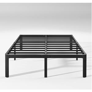 California King Bed Frames No Box Spring Needed, Metal Platform Cal King Bed Frame with Round Corners, Easy Assembly, Noise Free, Black