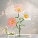 Artificial Giant Flowers for Decoration with Stand - 5.6 Ft 3D Large Paper Fake Flowers Wedding Floral Decor for Party Birthday Home Garden Outdoors Backdrop (Set of 3) (White & Light Champagne & Blush Pink)