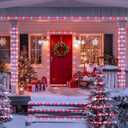 JMEXSUSS 200 LED Solar Rope Lights, 72ft IP 65 Outdoor Waterproof Christmas Lights With 8 Modes, Red and White for Fence Yard Walkway