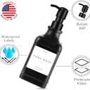 Emerson Essentials Soap Dispenser, Dish Soap Dispenser, Soap Dispenser Bathroom Set, Hand Soap Dispenser, Kitchen Soap Dispenser Set, Glass Soap Dispenser with Pump and Labels | 16 Oz, 2-Pack (Black | Black)