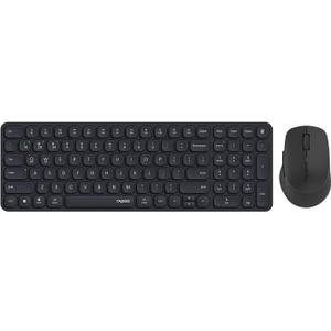 Rapoo Wireless Keyboard and Mouse Combo, Blade-Series E9310M 99-Key Ultra-Thin Keyboard and M300G Silent Mouse, Support 4 Devices, Quiet, Compact, Battery Powered, for Windows/Mac/Linux/Chrome (9360M, Black)