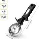 Ice Cream Scoop with Trigger, 5 Tbsp Cookie Scoop for Baking, 2.45 Oz Cookie dough Scooper, Large Ice Cream Scooper, Stainless Steel Portion Scoop, 72.7 ml