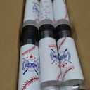 24 Pcs 17 Oz Baseball Plastic Sports Bottle Lid Reusable Juice Drink Container Leak Proof Lightweight Shatter Resistant White Bulk Cup for Daily Picnic Sports Themed Birthday Party Supplies
