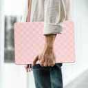 Checkered Print for MacBook Pro 13 inch Case M2 2026-2016 A2338 M1 A2251 A2289 A2159 A1989 A1708 A1706,Checkered Textured Cream Leather Hard Shell Case & Keyboard Cover,Checkerboard Rose Pink